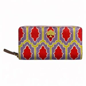 Kate Spade Wallet Moroccan Print - Pink, Purple, Lime Green